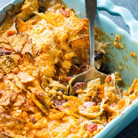 This doritos mexican chicken casserole is one of my niece's all favorite recipes! Cheesy Dorito Chicken Casserole - Spicy Southern Kitchen