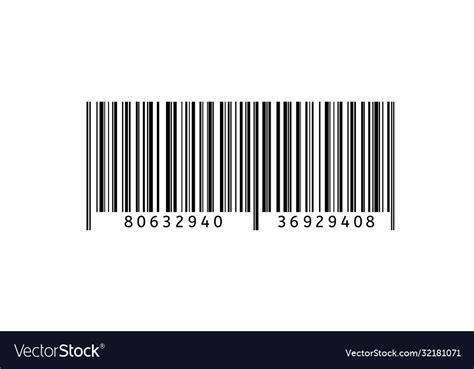 Barcode Flat Icon Bar Code Sign Thin Line Vector Image