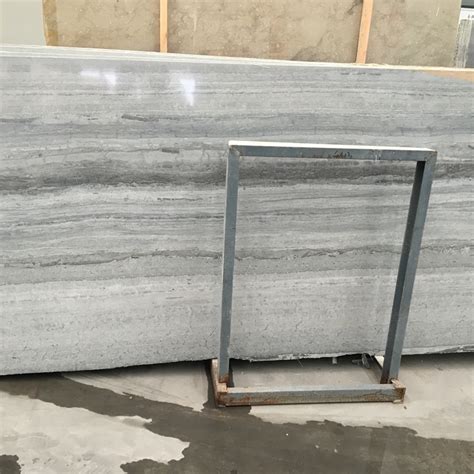 Chinese White Blue Grey Wooden Vein Wood Grain Marble Slab Tile China