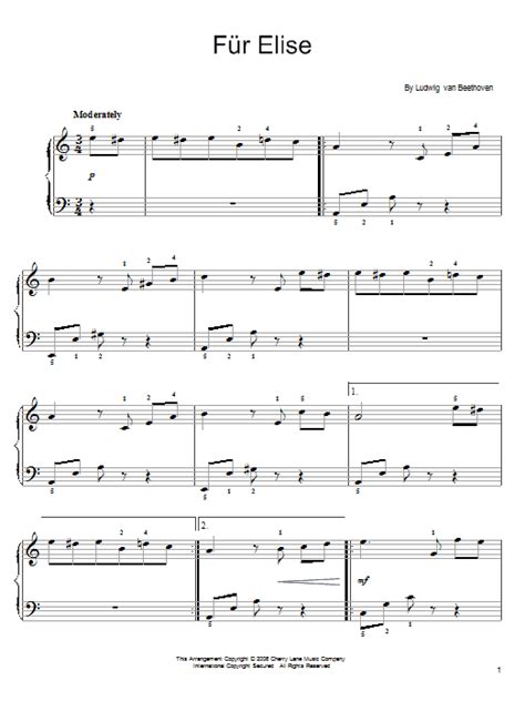Fur Elise Sheet Music By Ludwig Van Beethoven Easy Piano 57223
