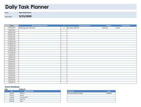 15 Daily Task Planner Template Doctemplates Vrogue
