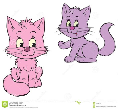 Pink Cats Vector Clip Art Stock Vector Illustration Of