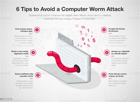 Simple Infographic For 6 Protection Tips To Avoid A Computer Worm
