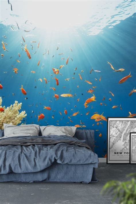 Fish In Coral Reef Wall Mural Wallpaper Mural Wall Art Feature