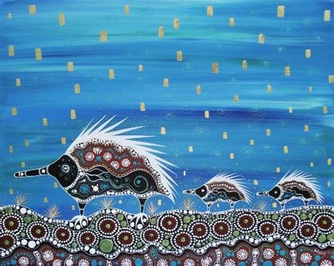 Echidnas Aboriginal Painting By Australian Artist Melanie Hava