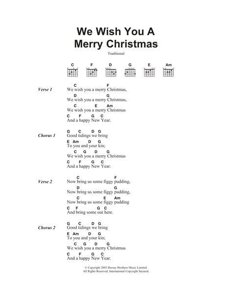 We Wish You A Merry Christmas Sheet Music Christmas Carol Guitar