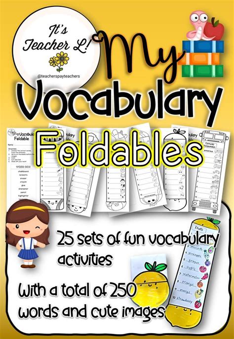 My Vocabulary Foldables Vol 1 In 2022 Vocabulary Activities Fun
