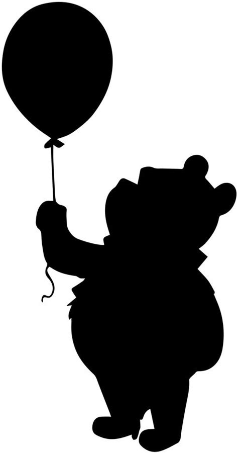 Pooh And Balloon Free Svg And Pgn File Disney Silhouette Art Disney
