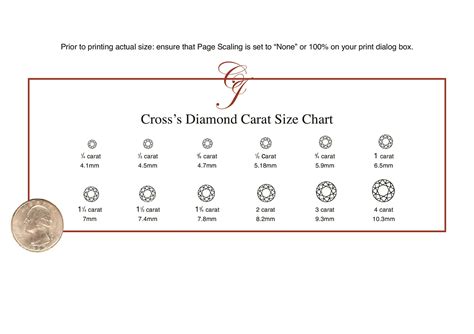 29 Printable Diamond Size Charts And Diamond Color Charts