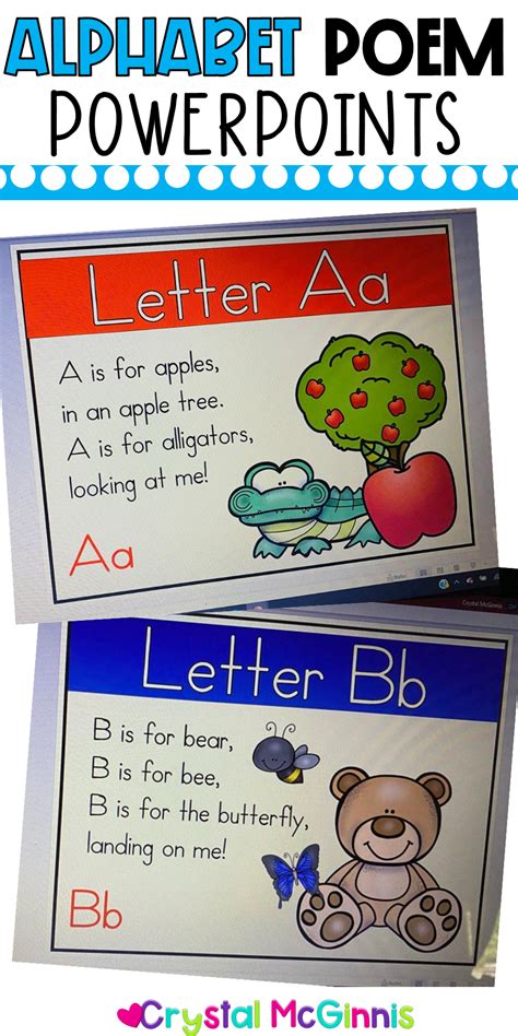Alphabet Poems For Shared Reading Powerpoint And Colored Printable