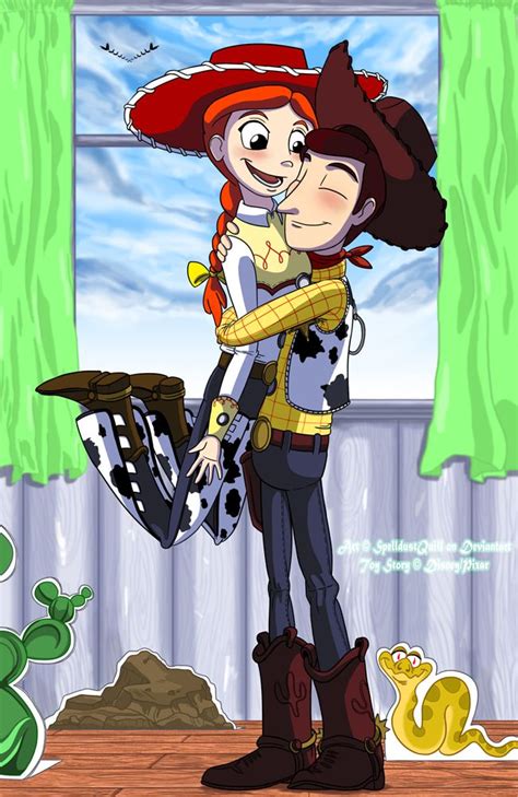Toy Story Bo Peep Woodys Hugging Me Coloured By Spelldustquill Woody Y Jessie Jessie And