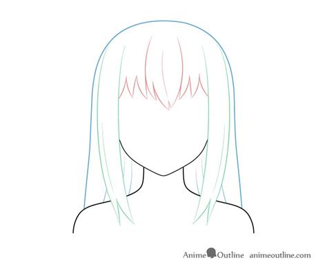 How To Draw Anime And Manga Hair Female Animeoutline In 2020 Girl