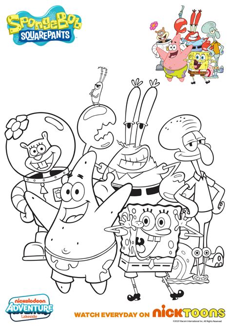 Nickelodeon Adventure Lakeside On Twitter Spongebob Coloring