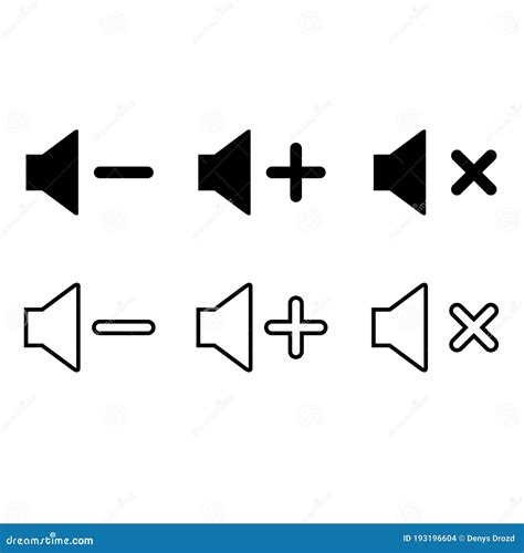 Sound Volume Control Icon Vector Set Music And Video Player Sound Volume Up Down Or Mute
