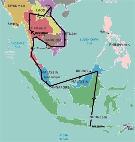 Southeast Asia Backpacking Route Southeast Asia In 2019 Asia Travel
