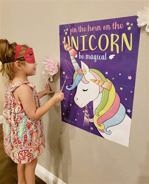 Unicorn Party Game Pin The Horn On The Unicorn Perfect Birthday