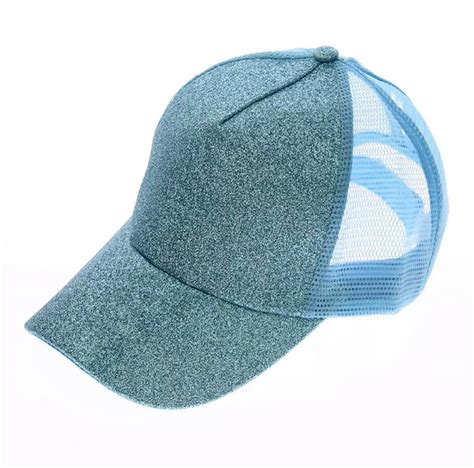 High Ponytail Glitter Baseball Hats For Women Messy Bun Etsy