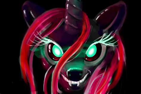 Random Evil Pony Oc With Glowing Eyes By Xbideviantart