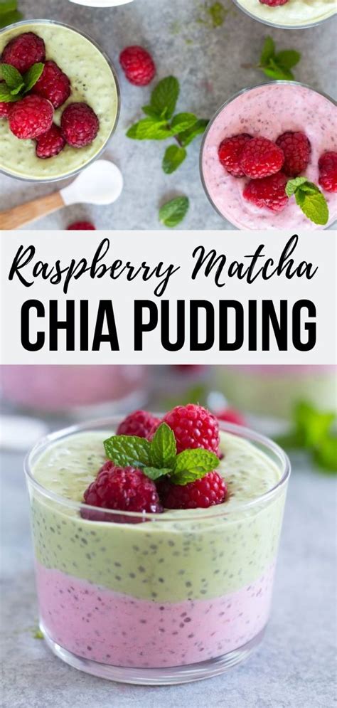 Raspberry Matcha Chia Pudding Recipe Le Petit Eats