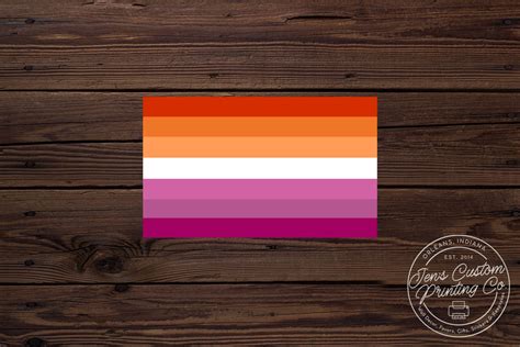 Sunset Lesbian Pride Flag Decal Waterproof Orange White And Etsy