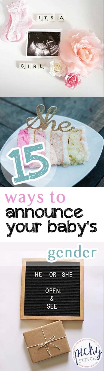 15 Ways To Announce Your Babys Gender Picky Stitch