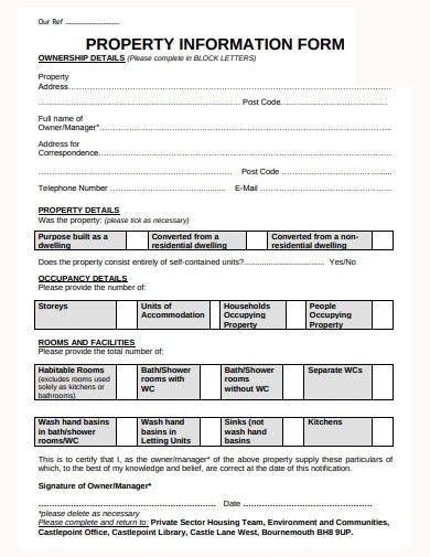 18 Property Information Form Templates In Pdf Doc