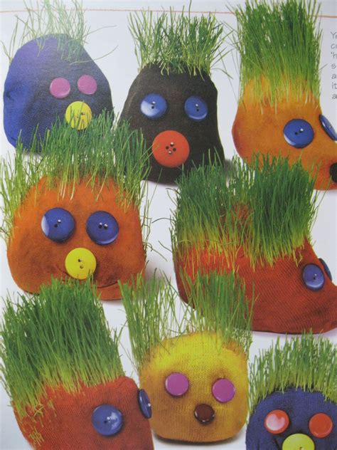 Grass Heads Cute Kids Crafts Fun Projects For Kids Crafts For Kids