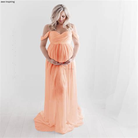 Sexy Maternity Dresses For Photo Shoot Chiffon Pregnancy Dress Photography Prop Maxi Gown
