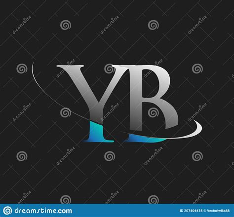 Yb Initial Logo Company Name Colored Blue And White Swoosh Design