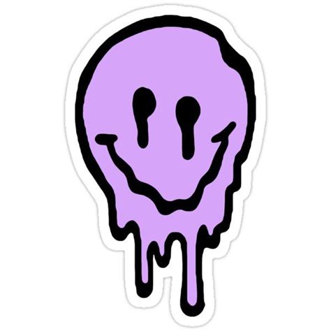 Purple Dripping Smiley Sticker By Emswim07 In 2021 Bubble Stickers
