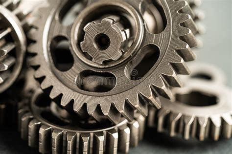 Gear And Cogs Wheels Clock Mechanism Brass Metal Engine Industrial
