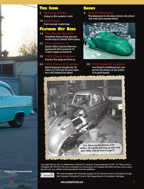 Canadian Hot Rods Magazine Nostalgia Collectors Issue Special Issue