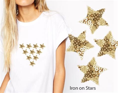 12 Pcs Iron On Stars Patch Applique For Diy Fashion Crafts Etsy