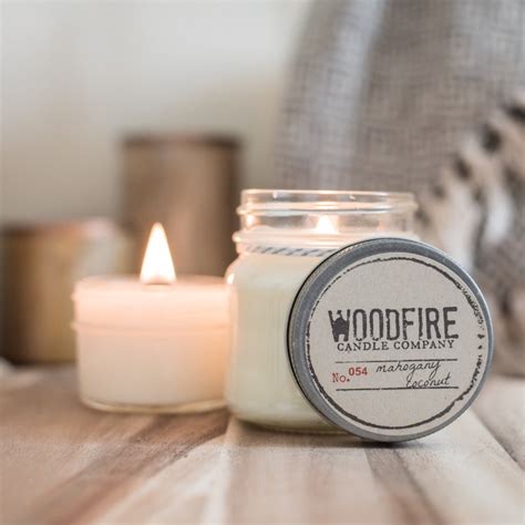 Mason Jar Wood Wick Soy Candle Woodfire Candle Co