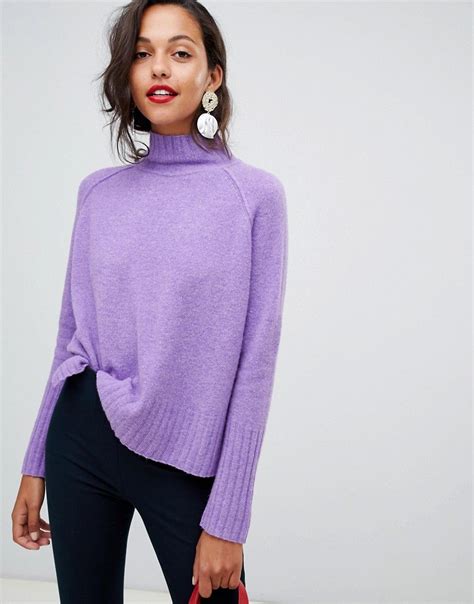 Lilac Sweater Top Office Outfits Casual Day Outfits Purple Sweater