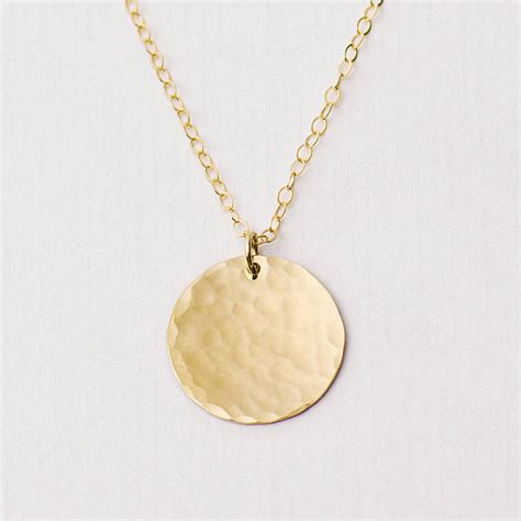 Personalised Hammered Gold Fill Disc Necklace By Minetta Jewellery