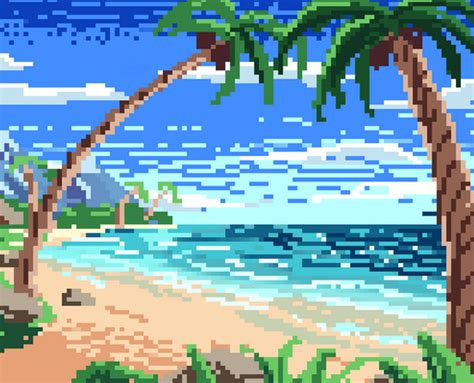 Pixel Beach By Horizonah On Deviantart