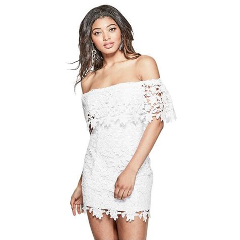 Guess Enna Lace Dress Liked On Polyvore Featuring Dresses White