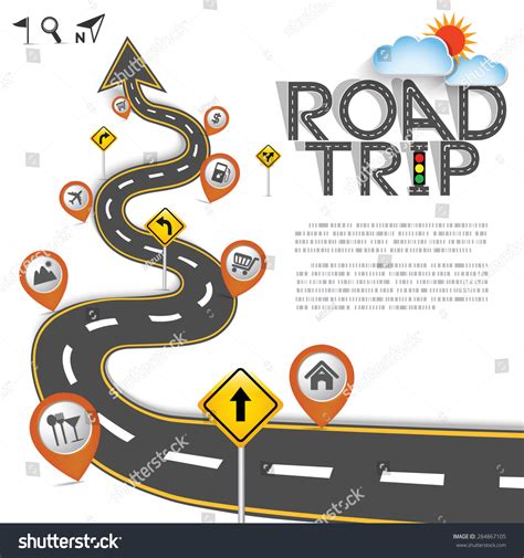 Design Road And Street Template Background With Words Road