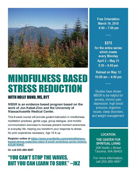 mindfulness based stress reduction mbsr 8 week workshop series center for spiritual living