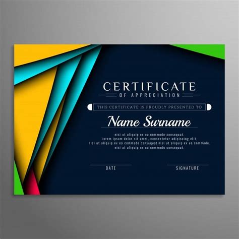Abstract Modern Certificate Background F Free Vector Freepik