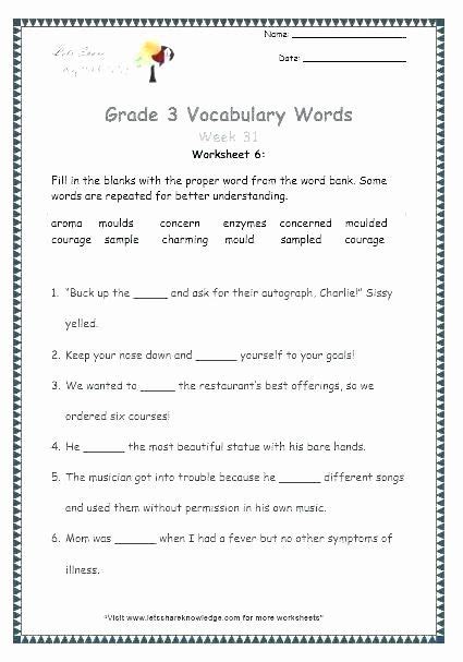 Eighth Grade Vocabulary Worksheets Grade Vocabulary Worksheets Best
