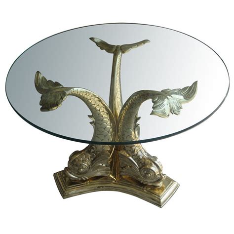 Monumental Brass Dolphin Table At 1stdibs