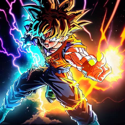 Anime Scene Of Goku With Lightning Opendream