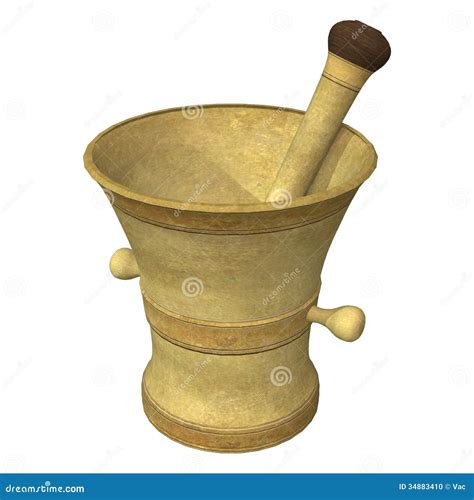 Mortar And Pestle Stock Illustration Illustration Of Mixing 34883410