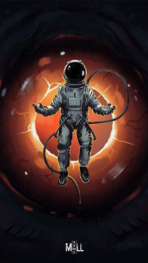Cosmonautspacesuit Orange Black Eyes Cosmonaut Space Astronot Hd