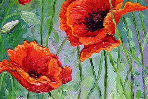 Audras Oil Paintings Red Poppies 2011 8 X 10