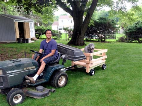 See more ideas about wooden cart, diy plans, garden cart. How to Make a Utility Trailer for the Riding Mower ...