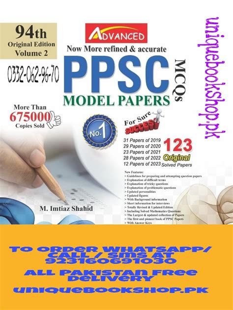 Advanced Ppsc Model Papers Original Solved Papers Latest Th Edition