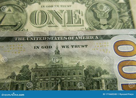 In God We Trust An Inscription On American Banknotes Stock Photo